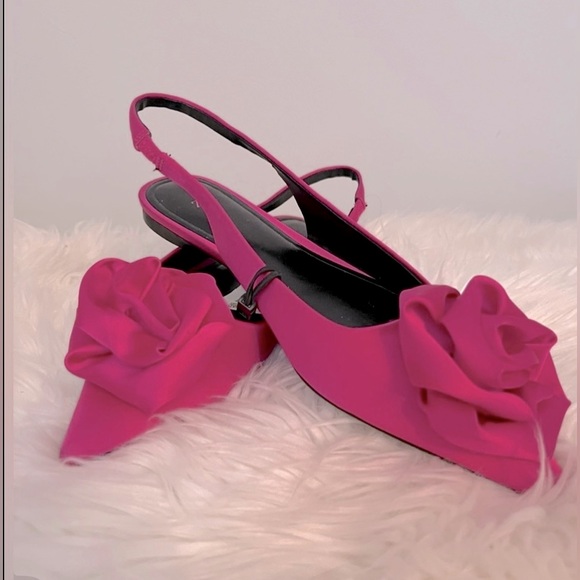 Zara Flower Flat Slingback BNWT - Picture 3 of 14